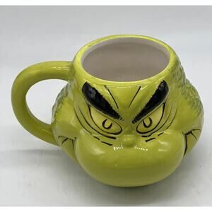 Dr. Seuss The‎ Grinch 3D Sculpted Ceramic Coffee Cup Mug Green  18 Oz